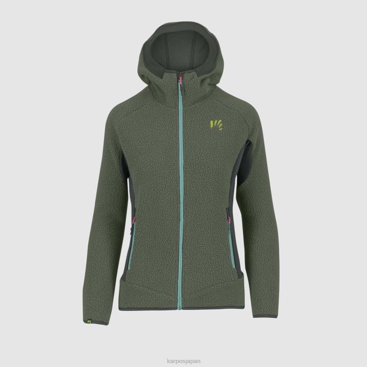 フリース| ブラックサンド/タイム Karpos 女性 80年代のフリース付きパーカー F4DL1113