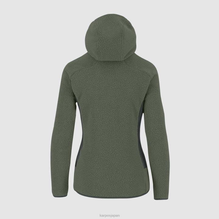 フリース| ブラックサンド/タイム Karpos 女性 80年代のフリース付きパーカー F4DL1113
