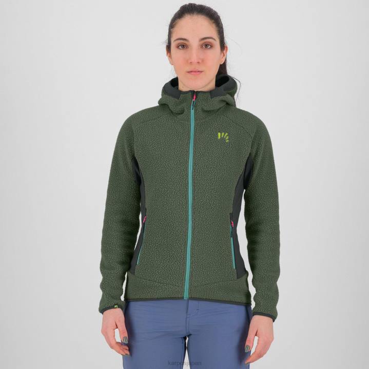 フリース| ブラックサンド/タイム Karpos 女性 80年代のフリース付きパーカー F4DL1113