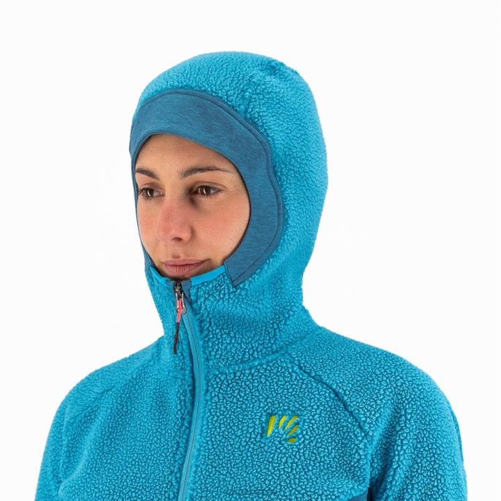 フリース| 青い環礁 Karpos 女性 80年代のフリース付きパーカー F4DL1114