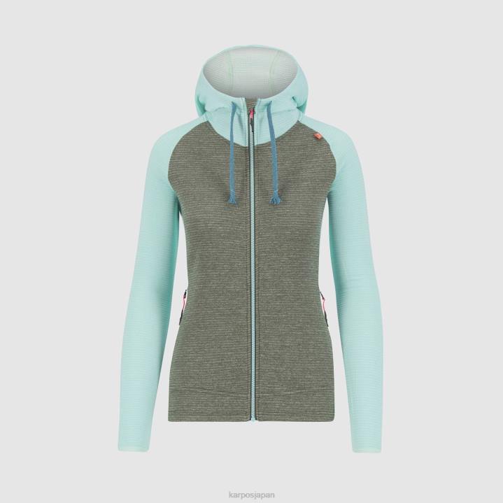 フリース| タイム/アクアスカイ Karpos 女性 フルジップフード付きカモシオ F4DL1120