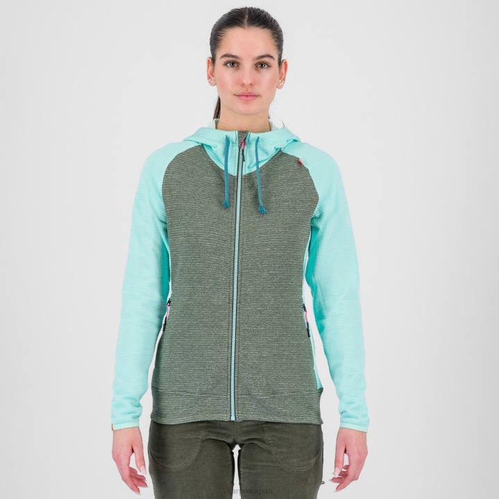 フリース| タイム/アクアスカイ Karpos 女性 フルジップフード付きカモシオ F4DL1120