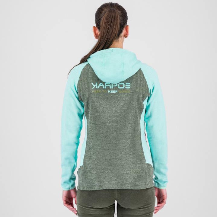 フリース| タイム/アクアスカイ Karpos 女性 フルジップフード付きカモシオ F4DL1120