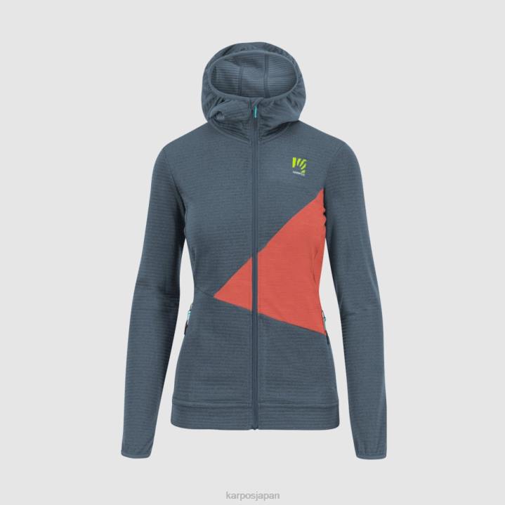 フリース| ヴィンテージインディゴ/ホットコーラル Karpos 女性 ヌヴォラウ フリース付き F4DL1176