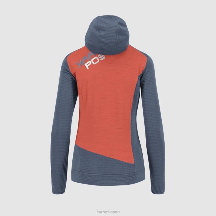 フリース| ヴィンテージインディゴ/ホットコーラル Karpos 女性 ヌヴォラウ フリース付き F4DL1176