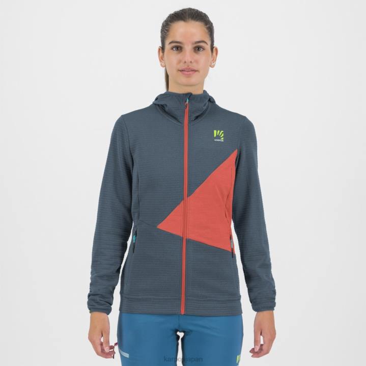 フリース| ヴィンテージインディゴ/ホットコーラル Karpos 女性 ヌヴォラウ フリース付き F4DL1176