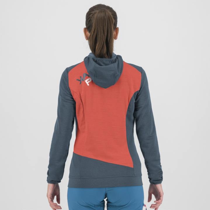 フリース| ヴィンテージインディゴ/ホットコーラル Karpos 女性 ヌヴォラウ フリース付き F4DL1176