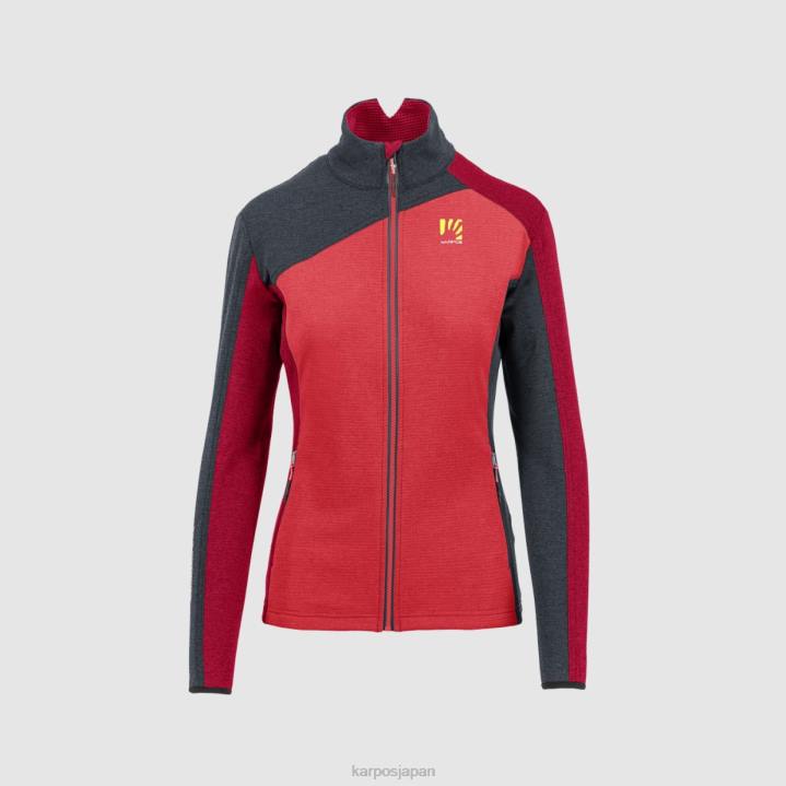 フリース| ポインセチア/墨汁/道化師 Karpos 女性 フェデラ フルジップ フリース付き F4DL1183