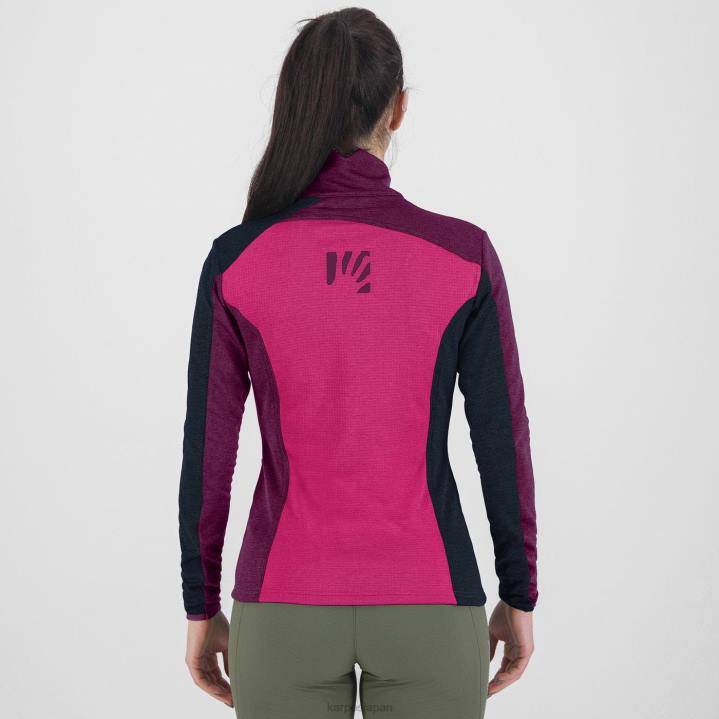 フリース| ピンク/ボイセンベリー/バルカン Karpos 女性 フェデラ フルジップ フリース付き F4DL1186