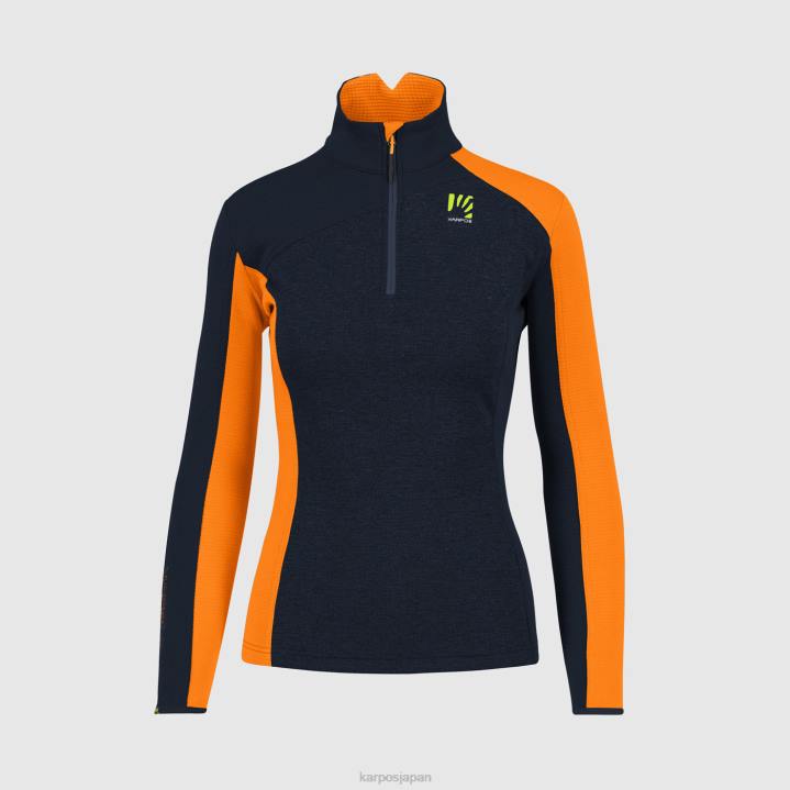 フリース| バルカン/バイブラントオレンジ Karpos 女性 フェデラ ハーフジップ フリース付き F4DL1199