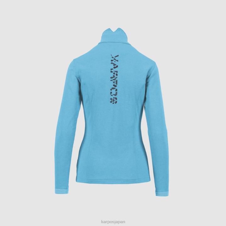 フリース| 青い環礁 Karpos 女性 ピッツォッコ ハーフジップ付き F4DL1207