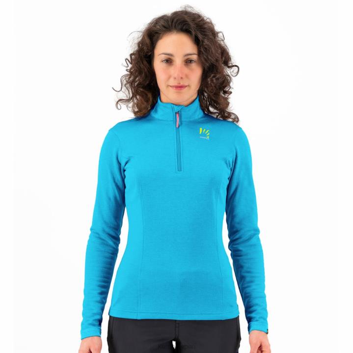 フリース| 青い環礁 Karpos 女性 ピッツォッコ ハーフジップ付き F4DL1207