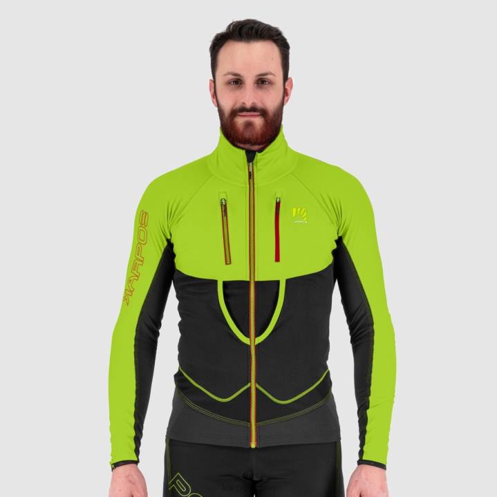 ジャケット| ブラック/ライムグリーン Karpos 男性 アラーニャ ライト ジャケット F4DL131