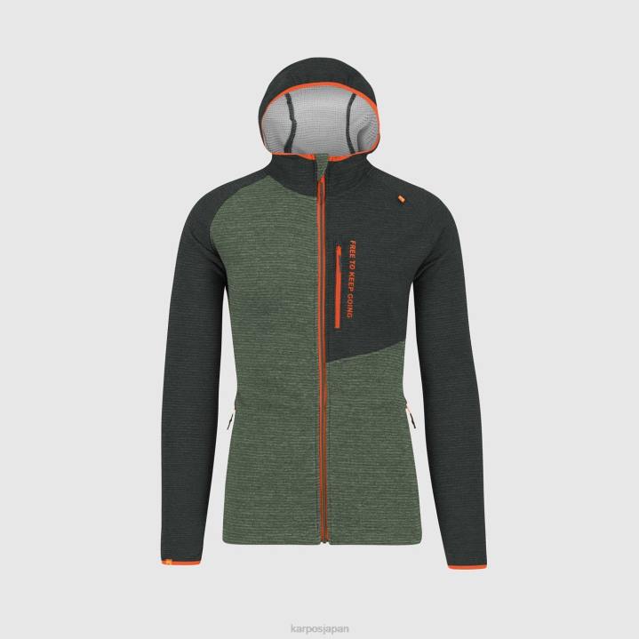 パーカー| タイム/ブラックサンド Karpos 男性 カモシオ フルジップパーカー F4DL178