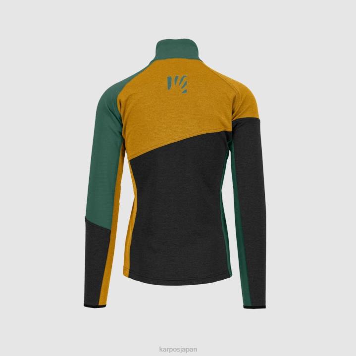 フリース| ブラック/ゴールドフレーク/スモークパイン Karpos 男性 フェデラ ハーフジップ フリース F4DL264