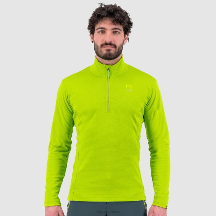 パーカー| ライムグリーン Karpos 男性 ピッツォッコ ハーフジップ F4DL283