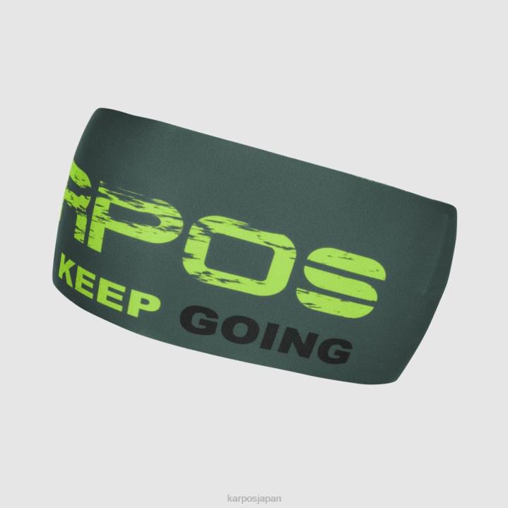 帽子| ダークスレート/ライムグリーン/ブラック Karpos 男性 ペルメットヘッドバンド F4DL858