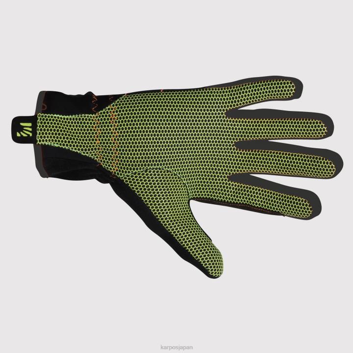 手袋| ブラック/グリーンフルオ Karpos 男性 アラーニャグローブ F4DL883