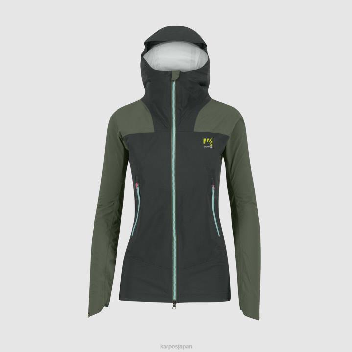 ジャケット| ブラックサンド/タイム Karpos 女性 バルセシアシェルジャケット付き F4DL951