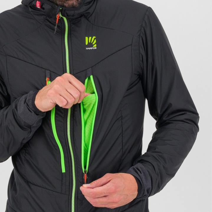ジャケット| ブラック/ジャスミングリーン Karpos 男性 K-パフォーマンス ハイブリッド ジャケット F4DL62