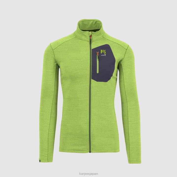 フリース| ジャスミングリーン/オンブルブルー Karpos 男性 ポメデス Tシャツ LS F4DL248