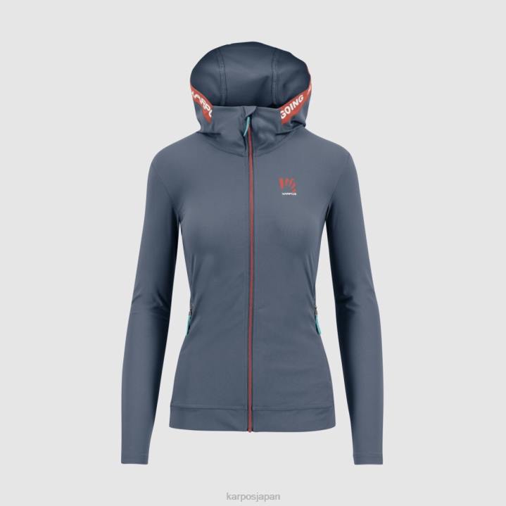 フリース| ヴィンテージインディゴ/ホットコーラル Karpos 女性 イージーフリズ W フルジップ パーカー F4DL1143