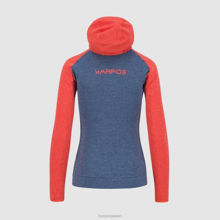 フリース| ヴィンテージインディゴ/ホットコーラル Karpos 女性 アンブリッツォーラ W フルジップ パーカー F4DL1165