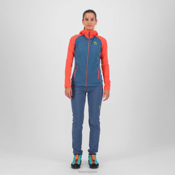 フリース| ヴィンテージインディゴ/ホットコーラル Karpos 女性 アンブリッツォーラ W フルジップ パーカー F4DL1165
