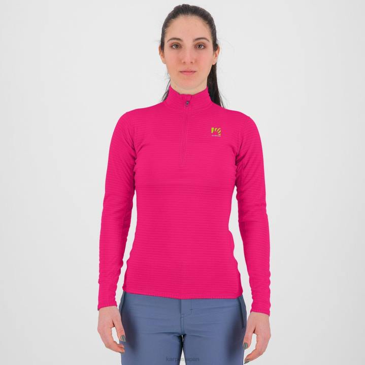 フリース| ピンク Karpos 女性 クローダ ライト w ハーフジップ F4DL1219