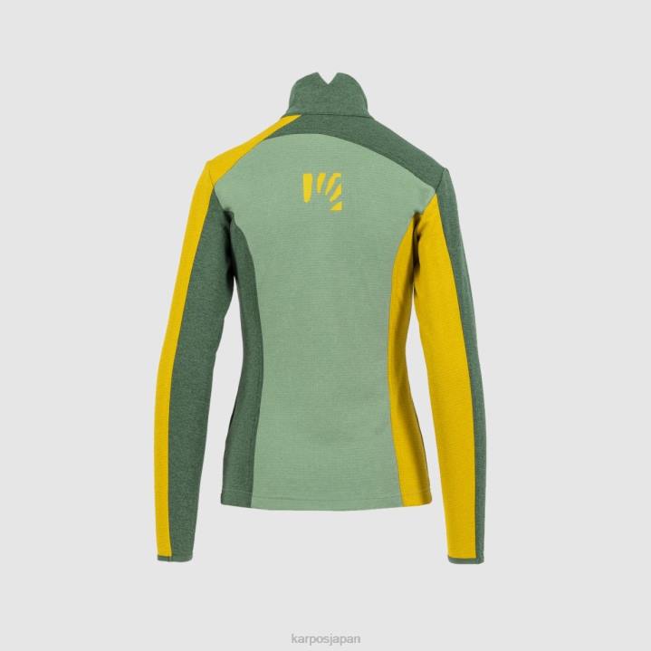 フリース| フロスティS./ジャングルグリーン/ゴールドFL Karpos 女性 フェデラ ハーフジップ フリース付き F4DL1200