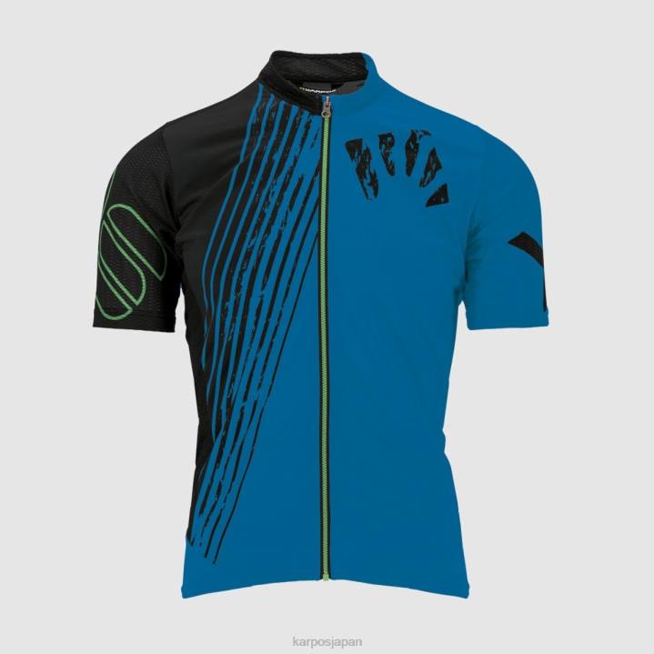 Tシャツ| インディゴB/ブラック/グリーンF. Karpos 男性 グリーンファイヤージャージ F4DL313