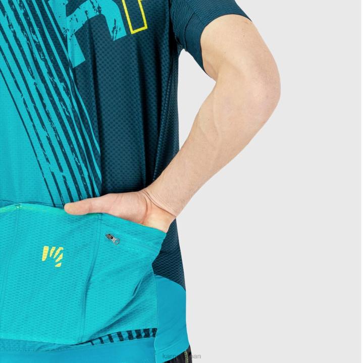 Tシャツ| インディゴB/ブラック/グリーンF. Karpos 男性 グリーンファイヤージャージ F4DL313