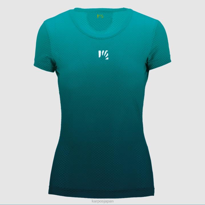 Tシャツ| モロッカンブルー/ブルーバード Karpos 女性 ヴァーヴメッシュTシャツ付き F4DL1318