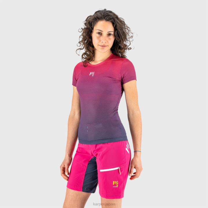 Tシャツ| モロッカンブルー/ブルーバード Karpos 女性 ヴァーヴメッシュTシャツ付き F4DL1318