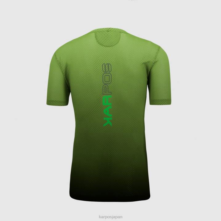 Tシャツ| ブラック/ジャスミングリーン Karpos 男性 ヴァーヴ メッシュ Tシャツ F4DL377