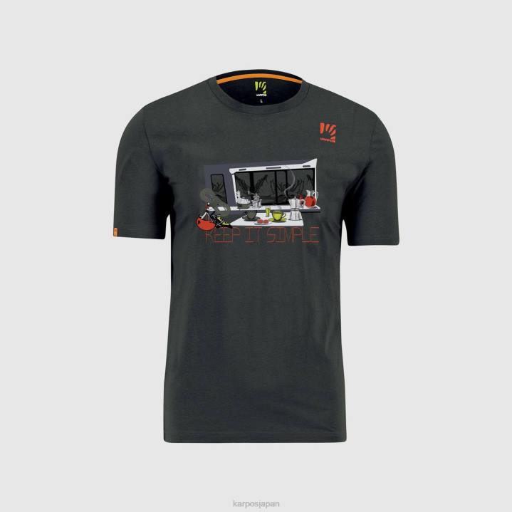 Tシャツ| 黒い砂 Karpos 男性 アネモネTシャツ F4DL415