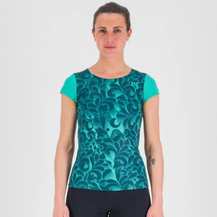 Tシャツ| ブルーバード/モロッカンブルー Karpos 女性 loma プリント w ジャージ F4DL1307