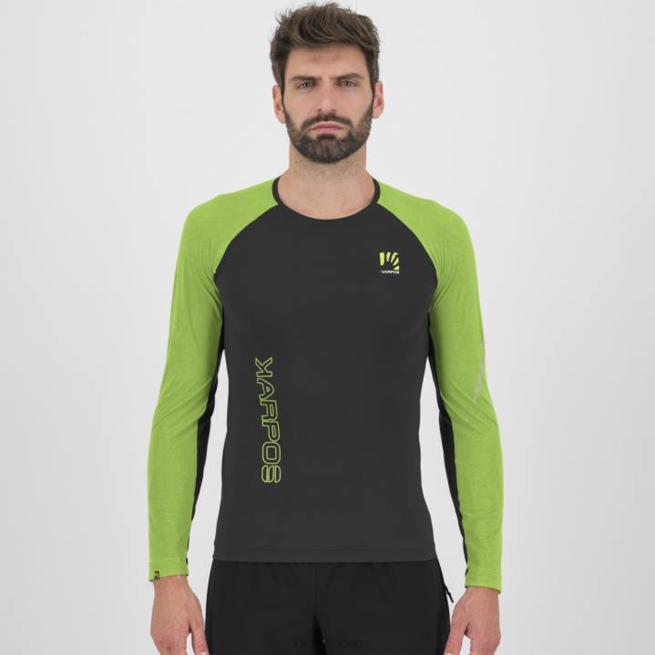 Tシャツ| ブラック/ジャスミングリーン Karpos 男性 ラバレド ジャージ ls F4DL326